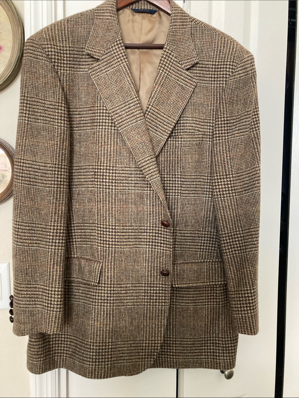 Brooks Brothers Italian made Brown Glen Plaid Sport Coat 48